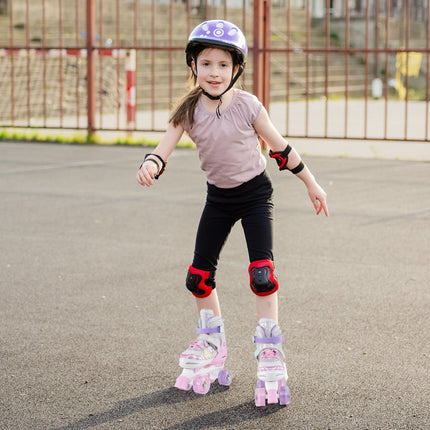 Kids Roller Skates 4 Sizes Adjustable Quad Skates with Light-up Wheels