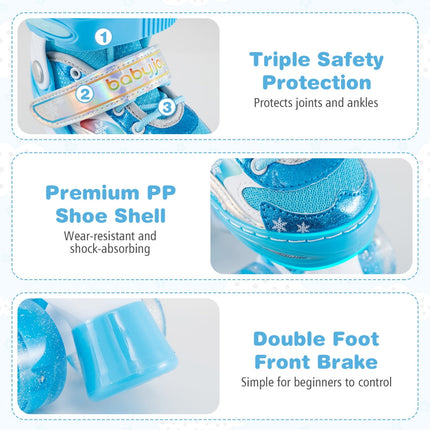 Kids Roller Skates for Girls Boys with Light-up Wheels and Safety Protection