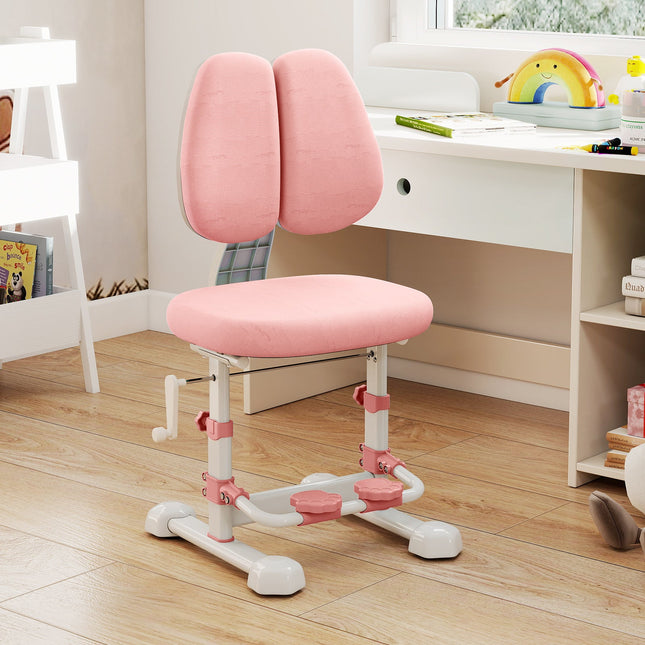 Kids Study Chair with Adjustable Double Backrest and Footrest