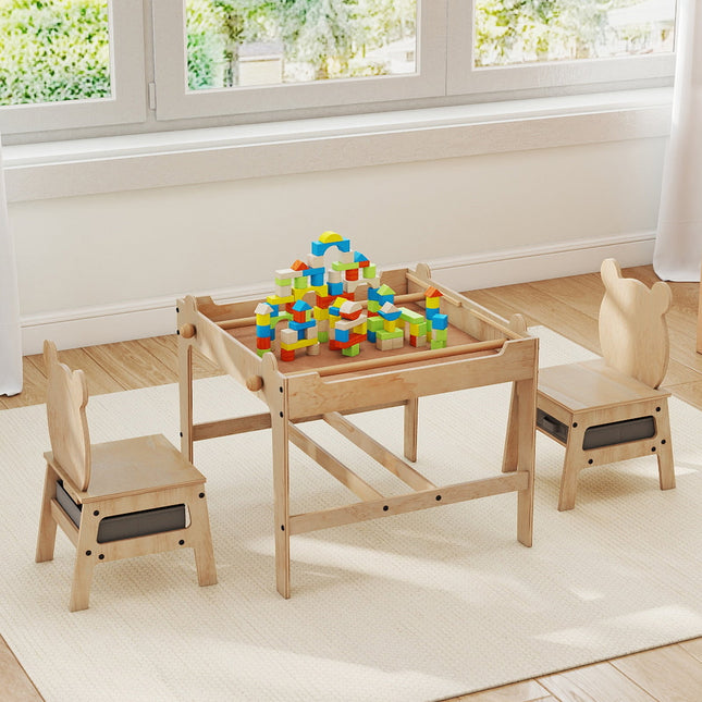 Kids Table and Chair Set with Reversible Whiteboard