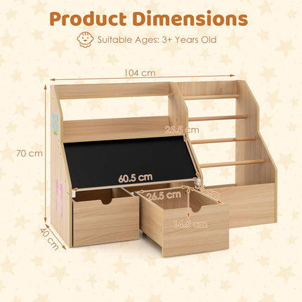 Kids Toy Storage Organizer with Flip-Up Blackboard