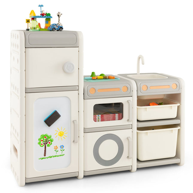 Multipurpose Toy Chest and Bookshelf with Magnetic Whiteboard-Gray