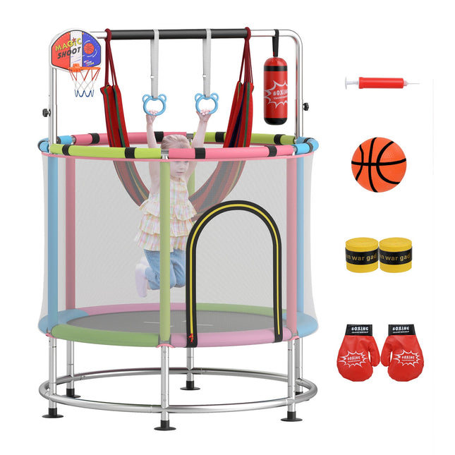55" Kids Trampoline Gift for for 3-6 Years Old Boys and Girls