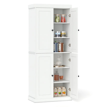 Kitchen Pantry Cabinet with 2 Adjustable Shelves and Anti-Tipping Kits for Living Room