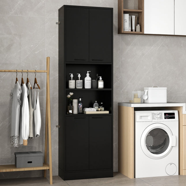 75 Inch Kitchen Pantry Cabinet Tall Cupboard with Doors and Shelves