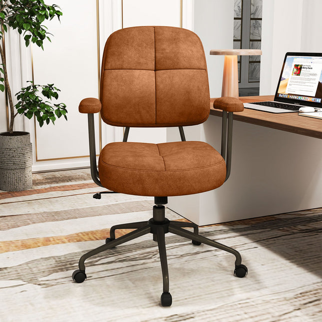 Leathaire Upholstered Task Home Office Chair with Cushioned Back