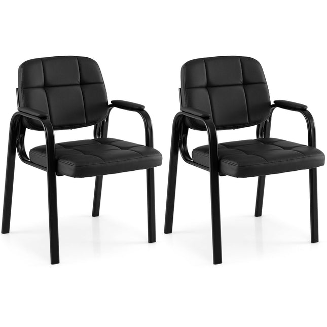 Leather Office Reception Chairs Waiting Room Guest Chairs Set of 4