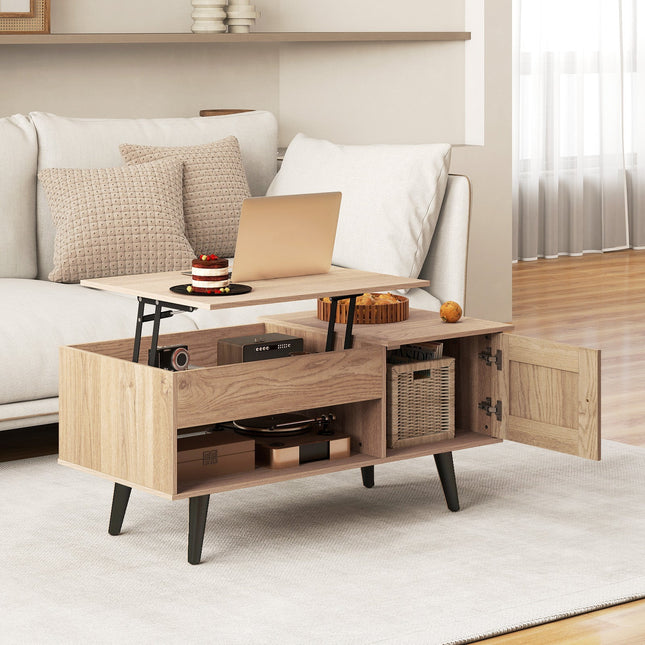 Lift Top Coffee Table with Storage and Hidden Compartment