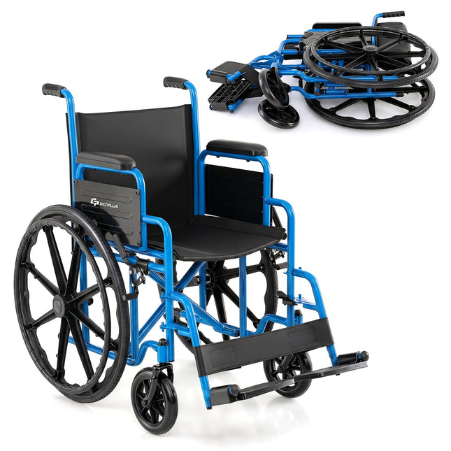 Folding Wheelchair for Adults with Swing-Away Footrest