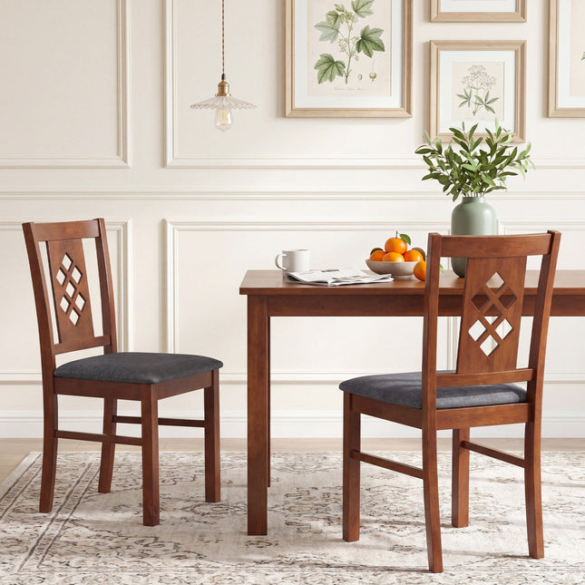 Upholstered Dining Chairs Set of 2 with Wood Frame