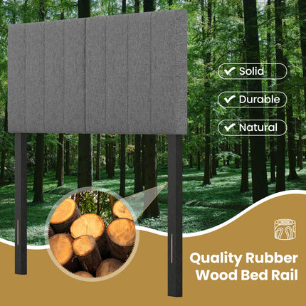 Adjustable Width Upholstered Headboard with Vertical Tufting