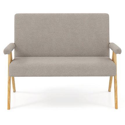 Loveseat Sofa with Armrests and Wooden Legs