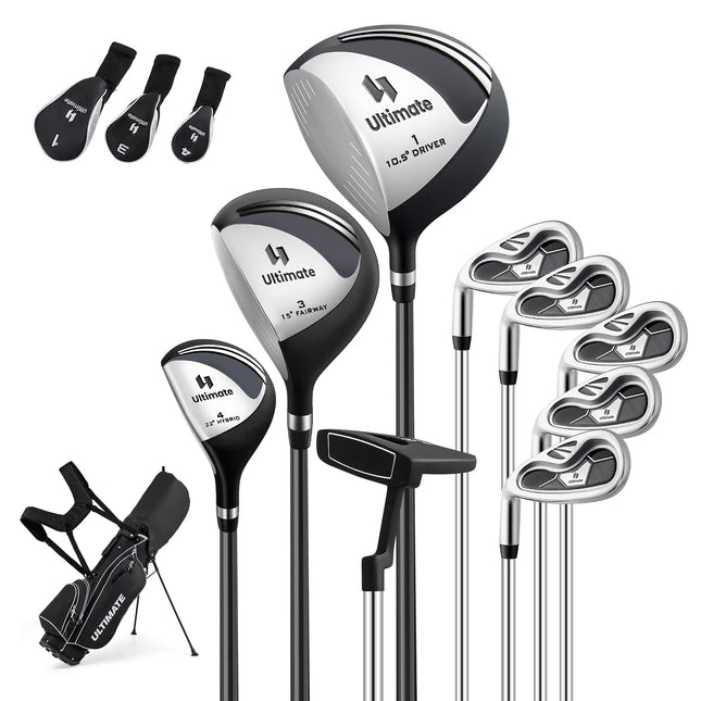 Mens LeftHanded Complete Golf Clubs and Bag Set Portable Lightweight Golf Stand Bag