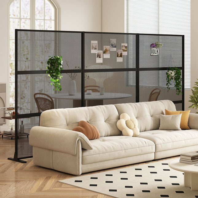 Metal Privacy Screen with Expansion Bolts and Connection Screws-Black