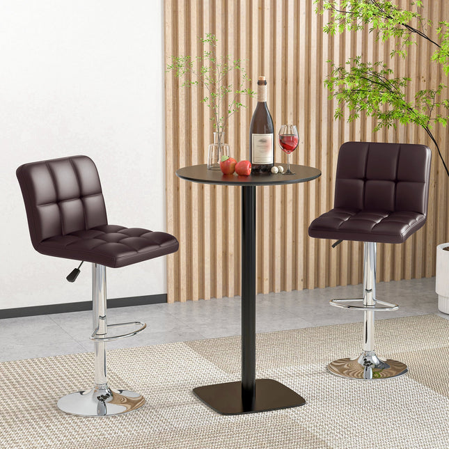 Modern Bat Stools Set of 2 with Back and Heavy-duty Metal Base and Footrest
