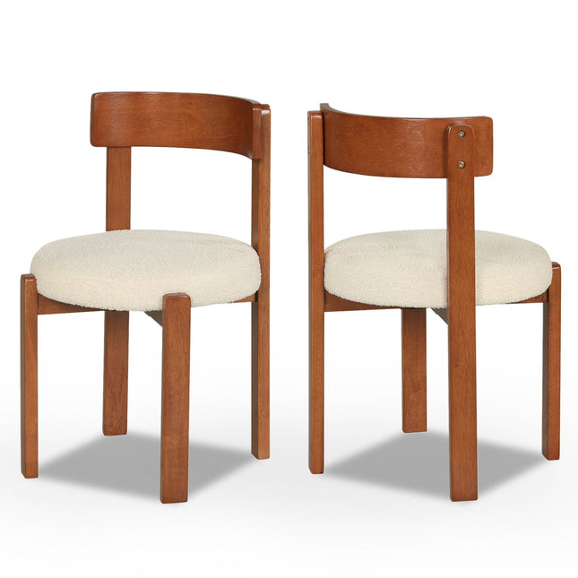 Modern Dining Chairs Set of 2 with Solid Rubber Wood Legs