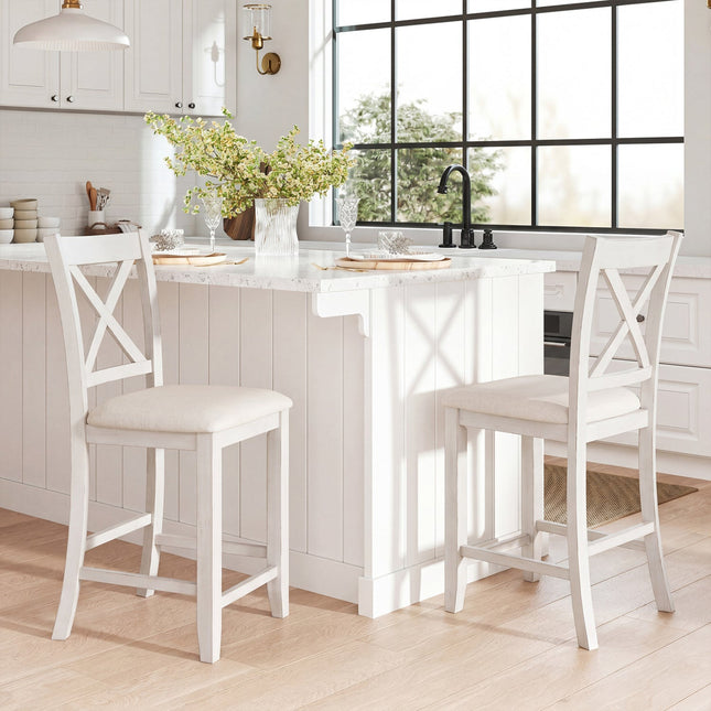 Counter Height Bar Stools with Cushion and Footrest