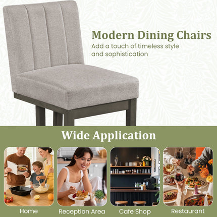 Modern Farmhouse Fabric Dining Chairs Set of 4 with 5.5" Thickened Padded Seat