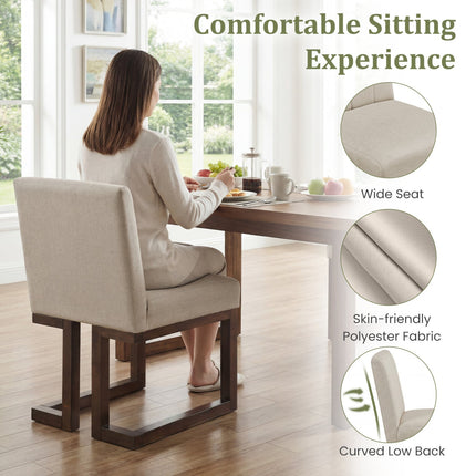 Modern Farmhouse Fabric Dining Chairs Set of 4 with 5.5" Thickened Padded Seat