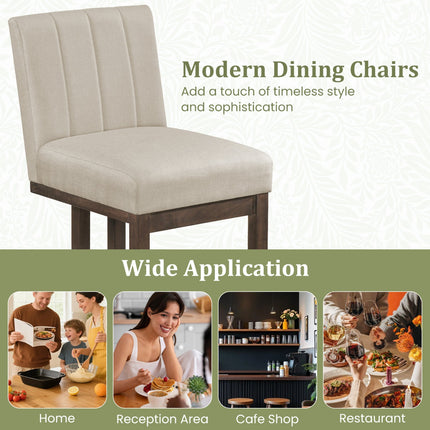 Modern Farmhouse Fabric Dining Chairs Set of 4 with 5.5" Thickened Padded Seat