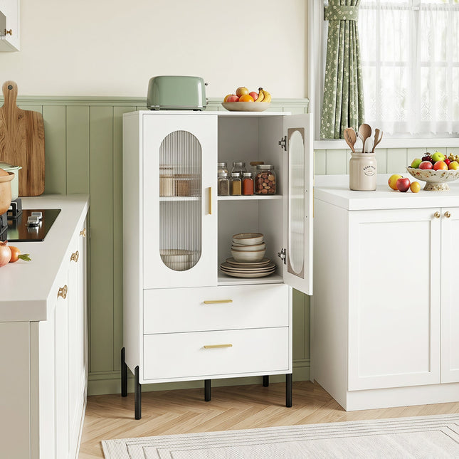 Modern Sideboard Buffet Cabinet with Fluted Doors
