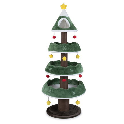 Christmas Cat Tree with 3 Platforms & Top Perch