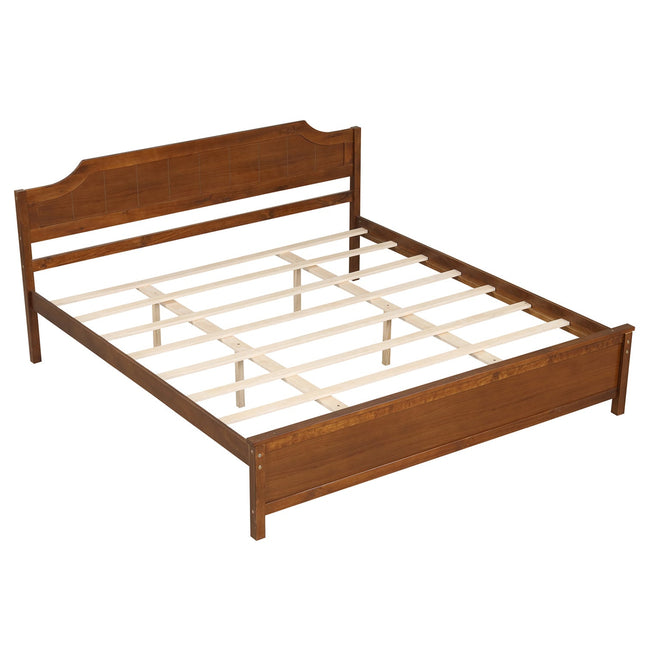Solid Wood Platform Bed Frame with Headboard