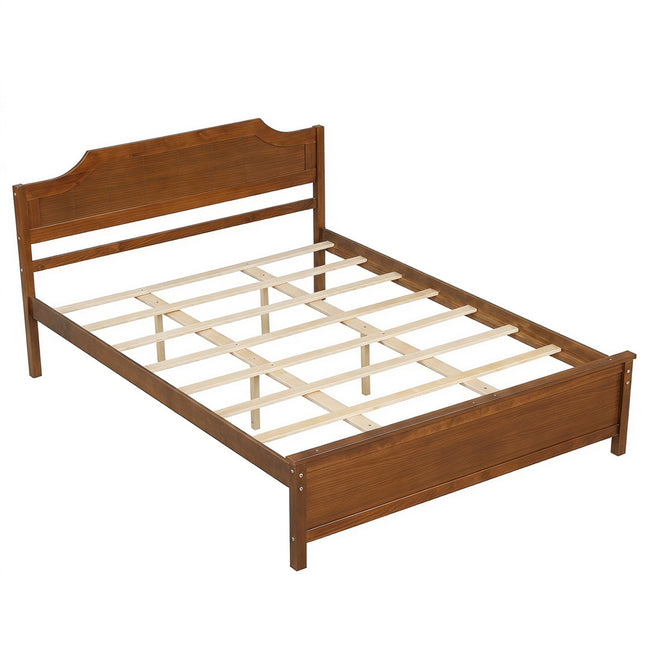 Solid Wood Platform Bed Frame with Headboard