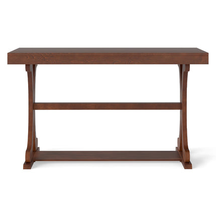 Narrow Console Table Vintage 52 Inch Long with Open Storage Shelf