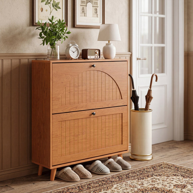 Narrow Shoe Cabinet with Adjustable and Removable Shelves for Entryway Foyer