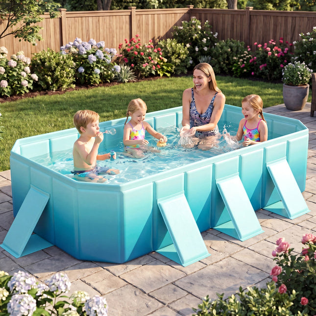 Portable Above Ground Swimming Pool with 24 Wall Panels