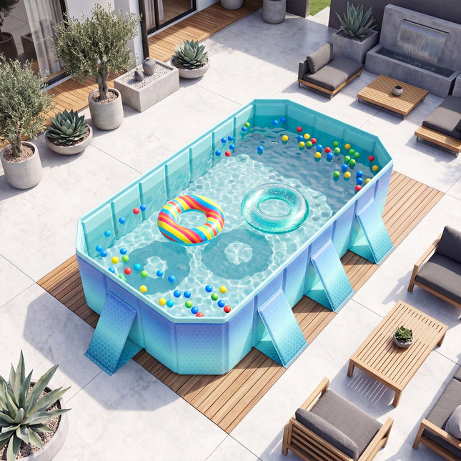 Portable Above Ground Swimming Pool with 24 Wall Panels