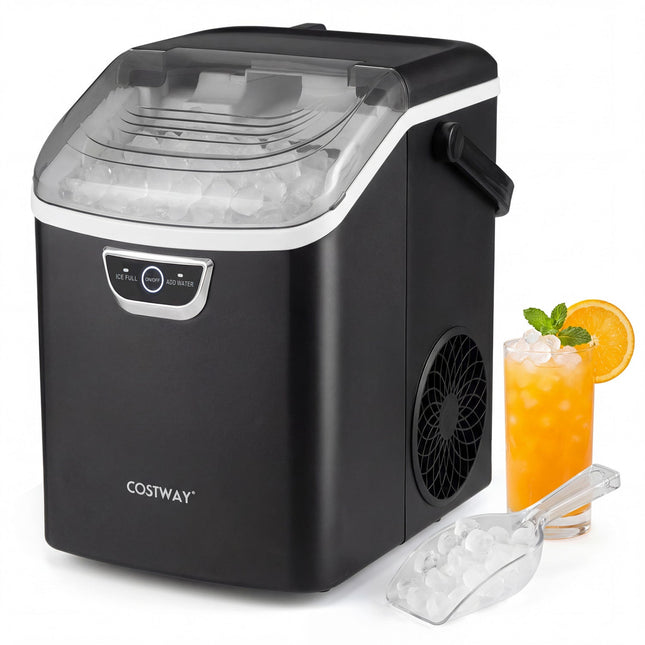 Nugget Ice Maker Countertop with Audible Ice Full Alarm