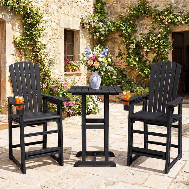 Outdoor Bar Stool 29" Height with Backrest and Armrests