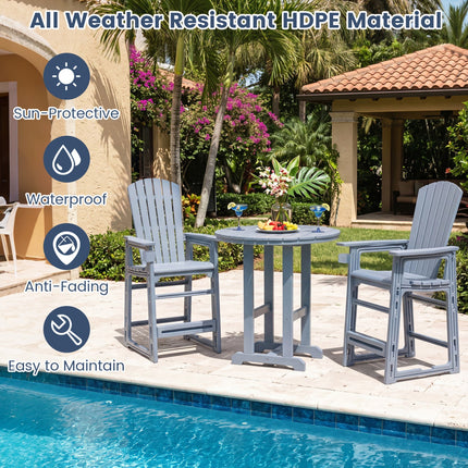 Outdoor Bar Stool 29" Height with Backrest and Armrests