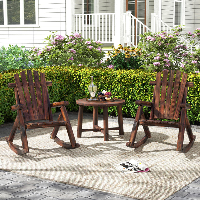 Wood Single Porch Rocker Lounge Patio Rocking Chair