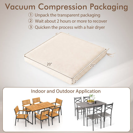 Outdoor Chair Cushions Set of 2 - Waterproof Olefin 20x20