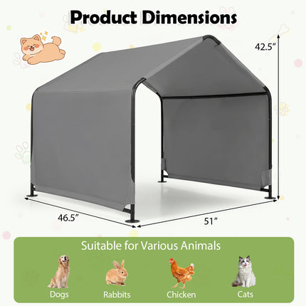 Outdoor Dog Shade Shelter with Waterproof Roof 51" x 46.5"