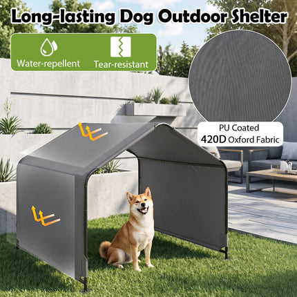 Outdoor Dog Shade Shelter with Waterproof Roof 51" x 46.5"