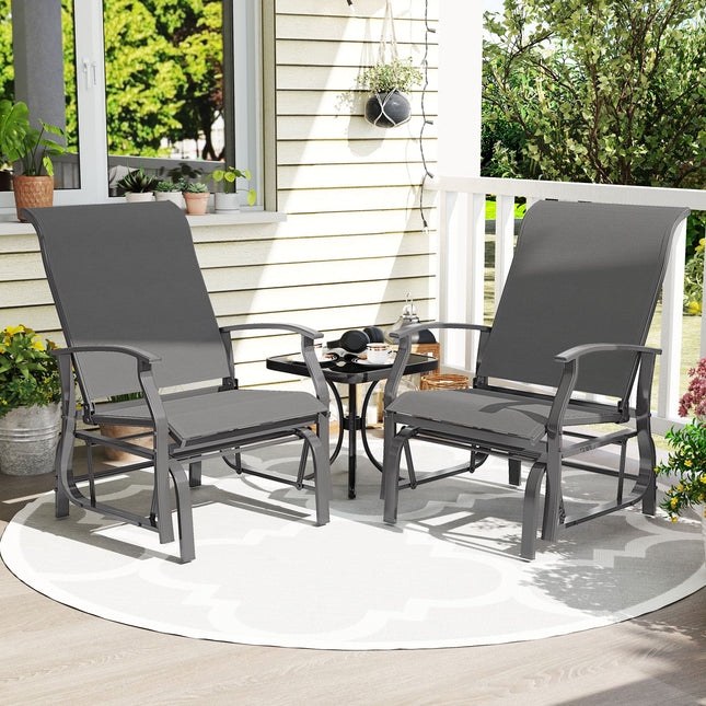 Outdoor Glider Chairs Set of 2 with Ergonomic Backrest and Seat