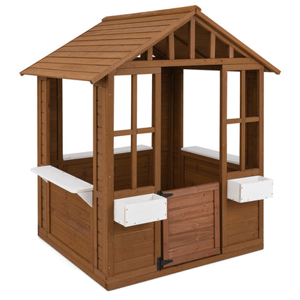 Outdoor Playhouse with Serving Stations and Door for 2+ Years Old