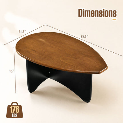 Oval Coffee Table Mid Century Modern Low Profile Wood