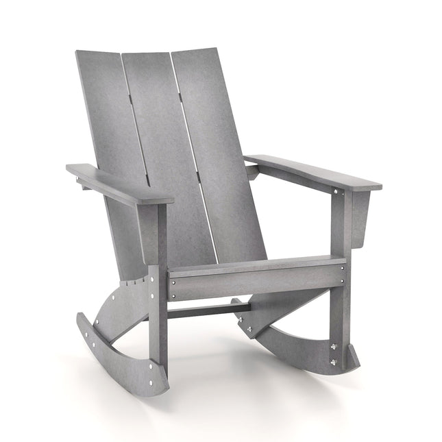 Adirondack Rocking Chair with Curved Back - Gray