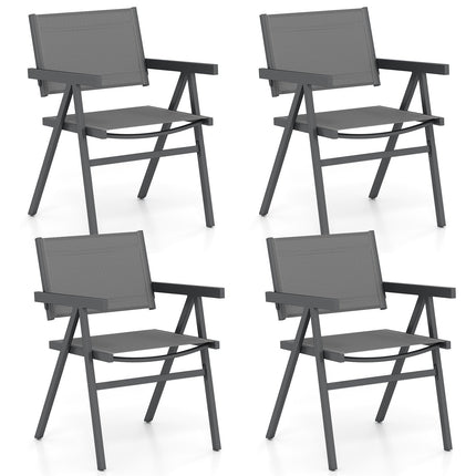 Patio Chairs Set of 2 Outdoor Dining Chair with Breathable Fabric Seat