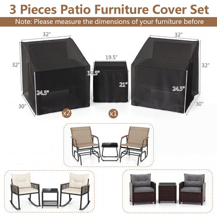 Waterproof Patio Furniture Covers for 3-Piece Bistro Set