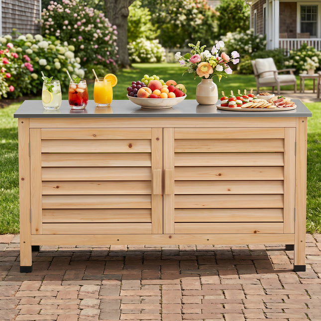 Outdoor Storage Cabinet with Stainless Steel Countertop