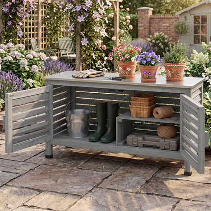 Outdoor Storage Cabinet with Stainless Steel Countertop