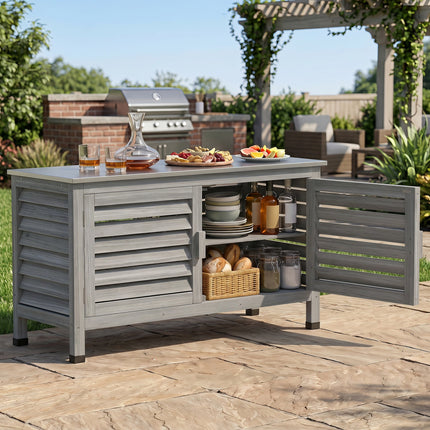 Outdoor Storage Cabinet with Stainless Steel Countertop