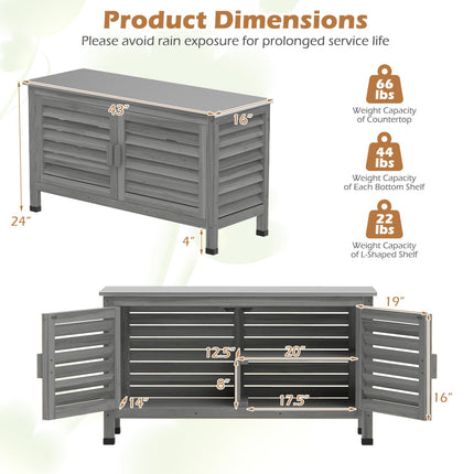 Outdoor Storage Cabinet with Stainless Steel Countertop
