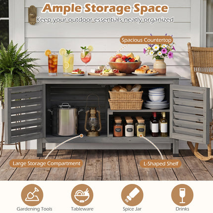 Outdoor Storage Cabinet with Stainless Steel Countertop